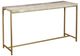 Horizon Home® Everest White Travertine Top Sofa Table with Gold Base-0