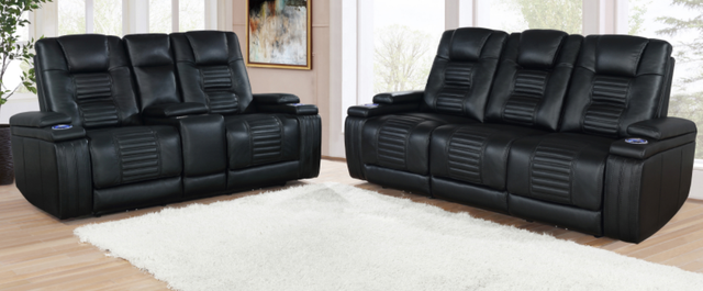 Coaster® Zane 2-Piece Black Power Reclining Living Room Set-0