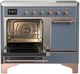 Ilve® Majestic III 40" Blue Gray Pro Style Induction Range with Solid Door and Copper Trim-3