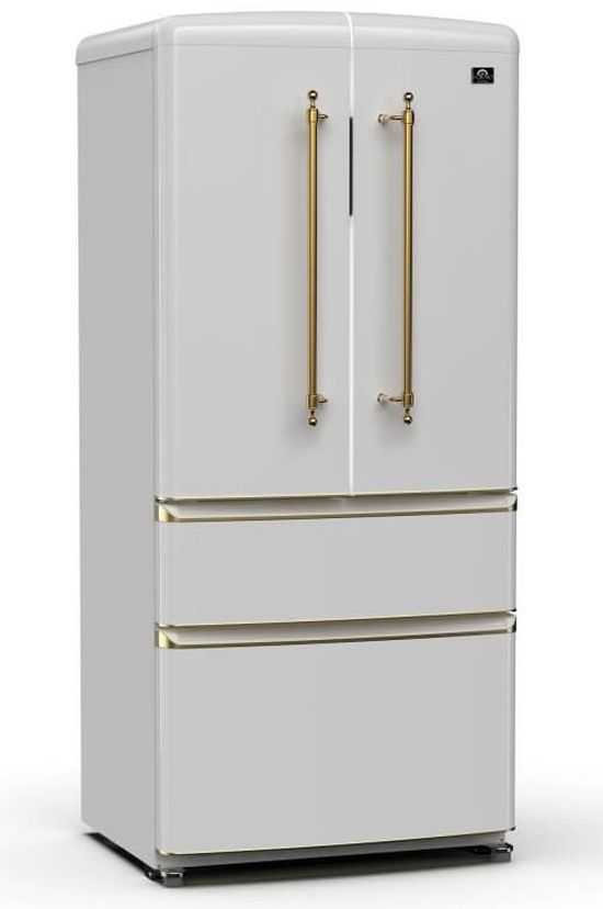 Clearance FORNO® Luigi 33 in. 18.0 Cu. Ft. White Counter Depth French Door Refrigerator-1