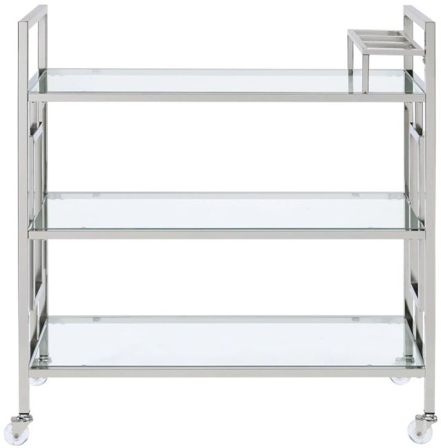Elements International Ezra Chrome Serving Bar Cart-1