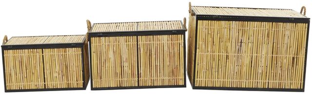 Deco Marche 3-Piece Light Brown Nesting Trunk Set-2