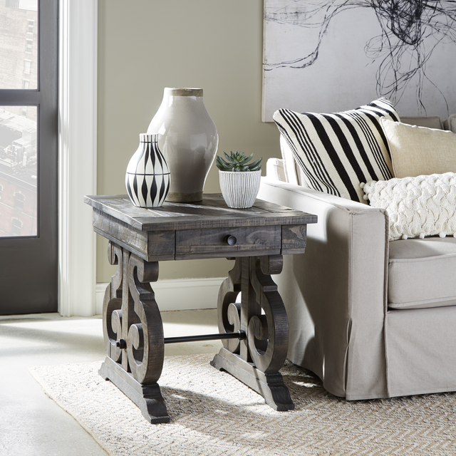 Magnussen Home® Bellamy Peppercorn Square End Table-1