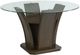 Elements International Dapper Glass Top Round Dining Table with Walnut Base-0