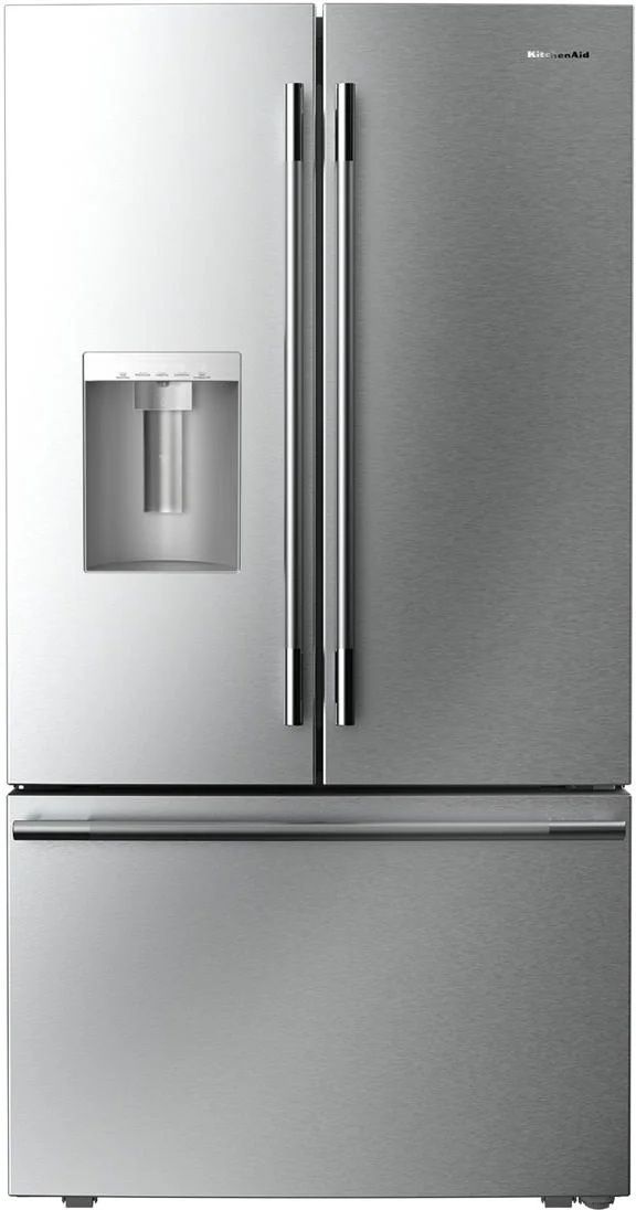 KitchenAid® 36" 30.5 Cu. Ft. PrintShield™ Stainless French Door Refrigerator with Exterior Water and Ice Dispenser-0
