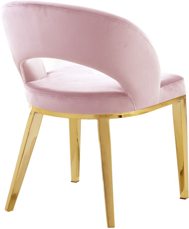 Meridian Furniture Roberto Pink/Gold Velvet Dining Chair-2