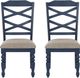 Powell® Trimble 2-Piece Beige/Navy Blue Dining Side Chair Set-3