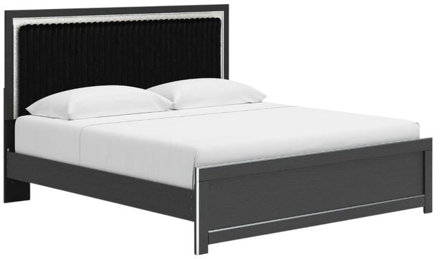 Signature Design by Ashley® Zuraleus Black King Upholstered Platform Bed-0