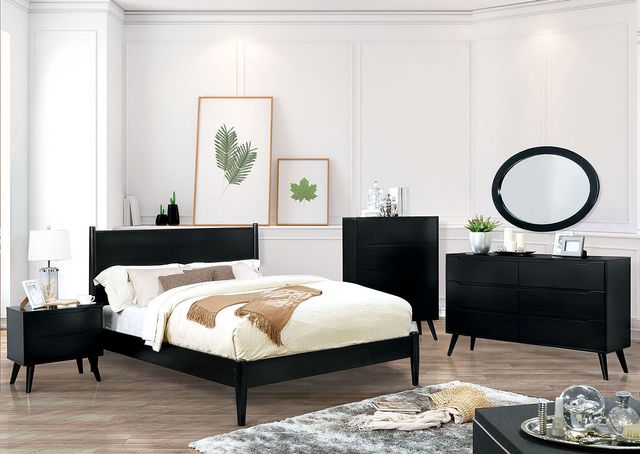 Furniture of America® Lennart II Black Queen Panel Bed-2