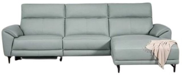 Furniture of America® Theola Pale Blue Power Reclining Sectional with Right Chaise-0