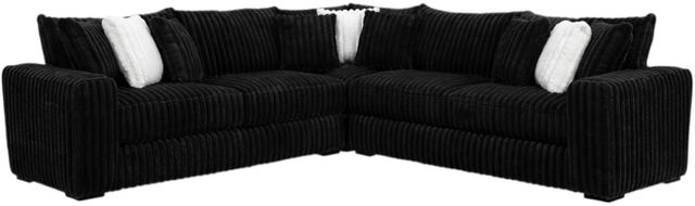 Albany Industries 3-Piece Mondo Black Curved Sectional-0