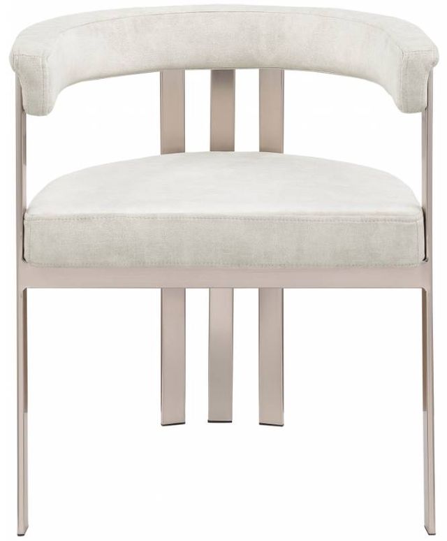 Meridian Furniture Marcello Stone/Brushed Chrome Velvet Dining Chair-1
