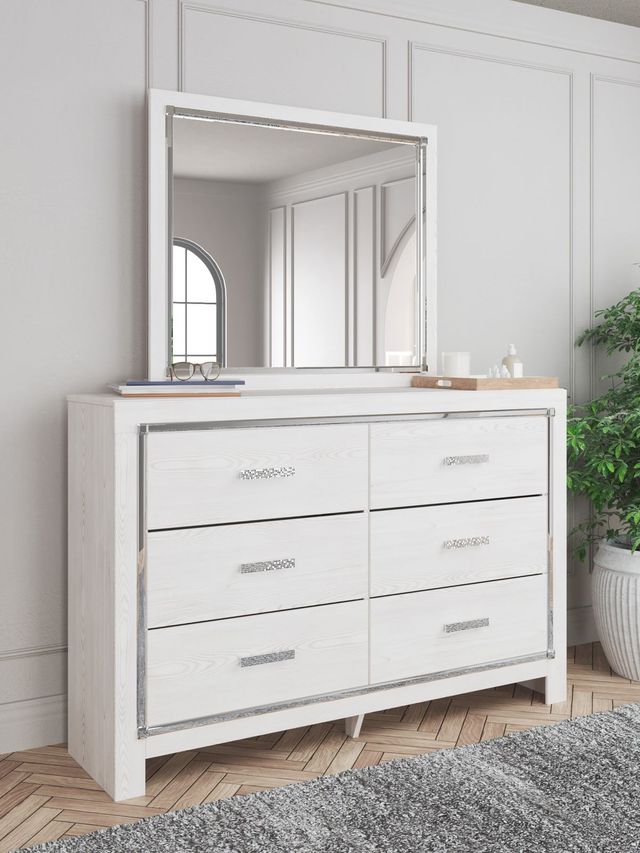 White bedroom dresser details