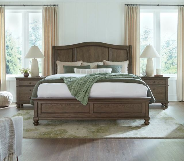 aspenhome® Oxford Cocoa Queen Sleigh Bed-1