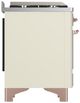 Ilve® Majestic III 60" Antique White Pro Style Dual Fuel Natural Gas Range with Solid Door and Copper Trim-4