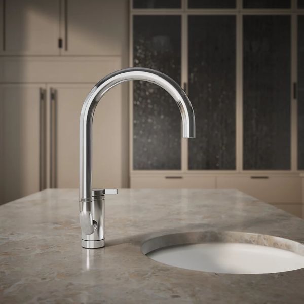KOHLER® Components® Polished Chrome Single-Handle Bar Sink Faucet with 2-Function Extended-Reach Spout-4