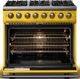 Viking® 5 Series 36" Daffodil Pro Style Dual Fuel (NG) Range with Brushed Brass Trim-1