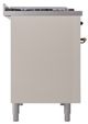 Ilve® Nostalgie II Noblesse 48'' Antique White Pro Style Dual Fuel Range with Burnished Trim-2