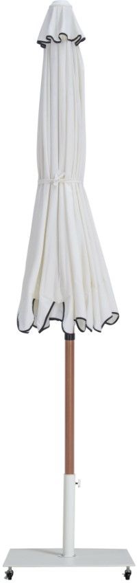 Meridian Furniture Amalfi White/White Aluminum Outdoor Patio Umbrella and Rectangular Base-1
