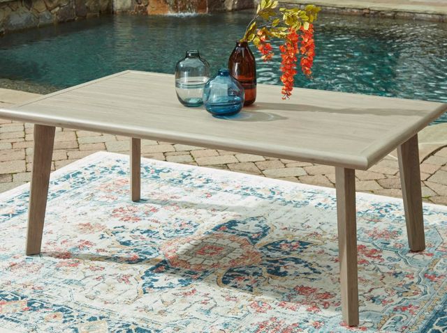 Signature Design by Ashley® Cliff Trails Beige Aluminum Outdoor Dining Table-3