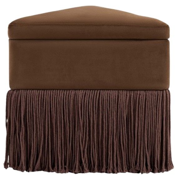 Meridian Furniture Trivoli Brown Velvet Ottoman-2