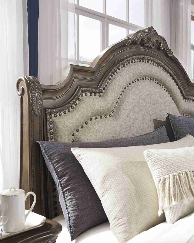 Signature Design by Ashley® Charmond Brown King Upholstered Sleigh Bed-1
