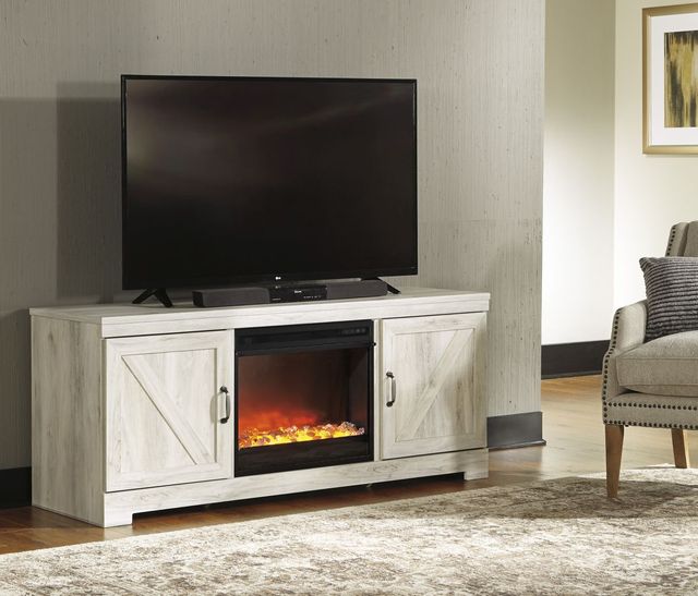 Signature Design by Ashley® Bellaby Whitewash 63" TV Stand with Fireplace-3