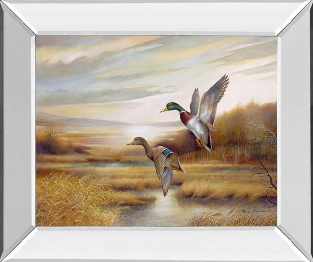 Classy Art Pintails by Ruanne Manning and Mossy Oak Native Living Mirror Framed Wall Art-0