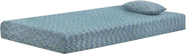 Sierra Sleep® by Ashley® iKidz Blue Memory Foam Firm Tight Top Twin Mattress and Pillow-0