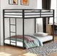 Furniture of America® Rothwell Matte Black Youth Twin/Twin Metal Bunk Bed-1