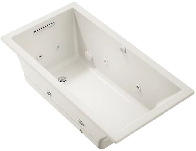 KOHLER® Underscore® Biscuit 60" x 32" Drop-in Heated BubbleMassage™ Air Bath with Whirlpool-0