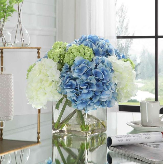 Uttermost® Providence Hydrangea Blue/Green/White Bouquet-1