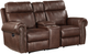 Homelegance® Granville Brown Double Power Reclining Loveseat with Center Console-0