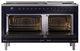 Ilve® Nostalgie II Noblesse 60'' Midnight Blue Pro Style Dual Fuel Range with Burnished Trim-1
