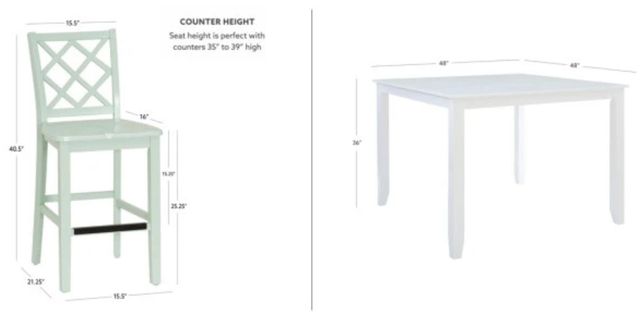 Powell® Maui 5-Piece Mint Counter Dining Set-2