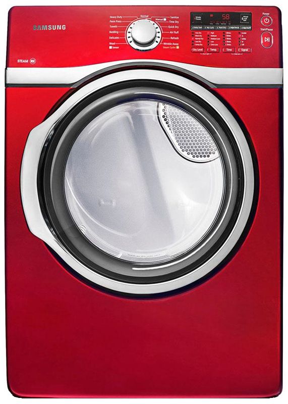 Samsung King-Size Front Load Electric Dryer-Tango Red-0