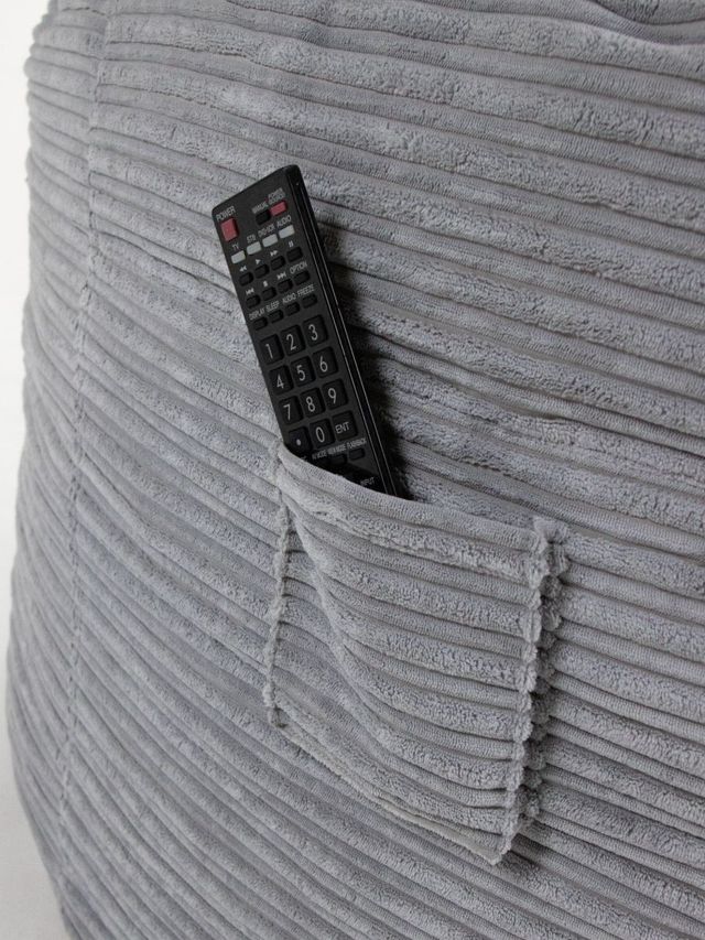 CordaRoy's® Nest Dark Gray Terry Corduroy Queen Adult Bean Bag Chair-1