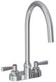 Elkay Chrome 4" Centerset Exposed Deck Laminar Flow Faucet with 8" Gooseneck Spout and 2" Lever Handles-0