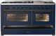 Ilve® Majestic III 60" Midnight Blue Pro Style Dual Fuel Liquid Propane Range with Triple Glass Door and Burnished Trim-1
