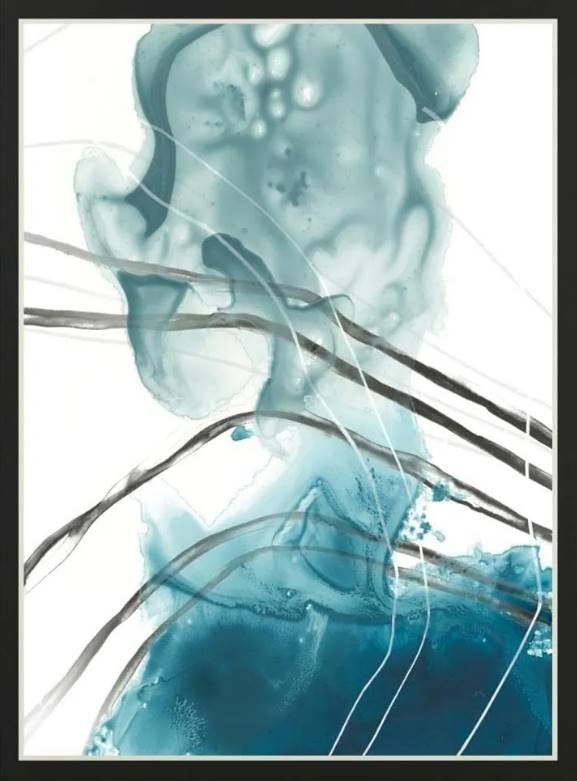 Classy Art Bella Indigo I by June Erica Vess Mirrored Frame Wall Art-1