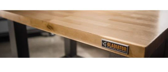 Gladiator® Wooden Top and Hammered Granite 3' Wide Mobile Workstation-3