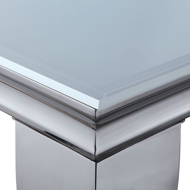 Furniture of America® Neuveville Glass Top Dining Table with Chrome Legs-2