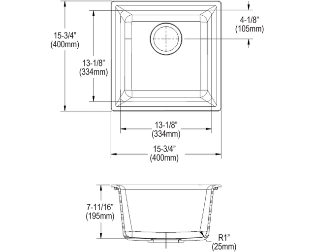 Elkay Quartz Classic® White 15.75" Single Bowl Dual Mount Bar Sink Kit-3