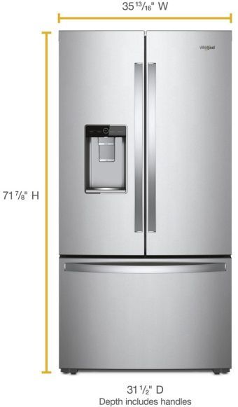 Whirlpool® 36 in. 23.8 Cu. Ft. Fingerprint Resistant Stainless Steel French Door Refrigerator -7