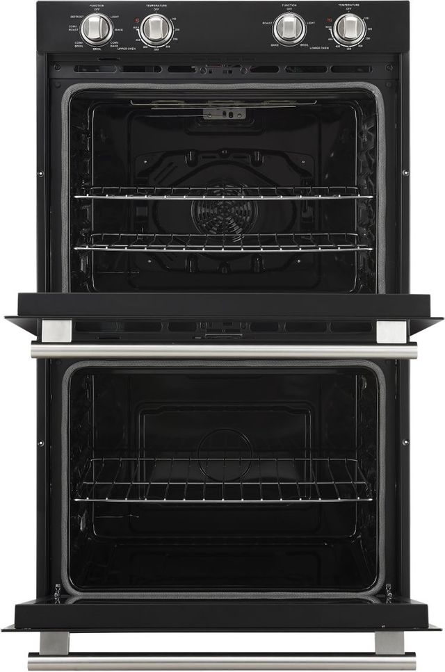 FORNO® Vomero Series Espresso 30" Black Double Electric Wall Oven-1