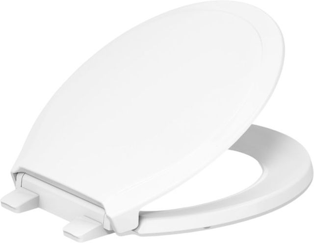 KOHLER® Rutledge® White Nightlight Readylatch® Quiet-Close™ Round-Front Toilet Seat-1