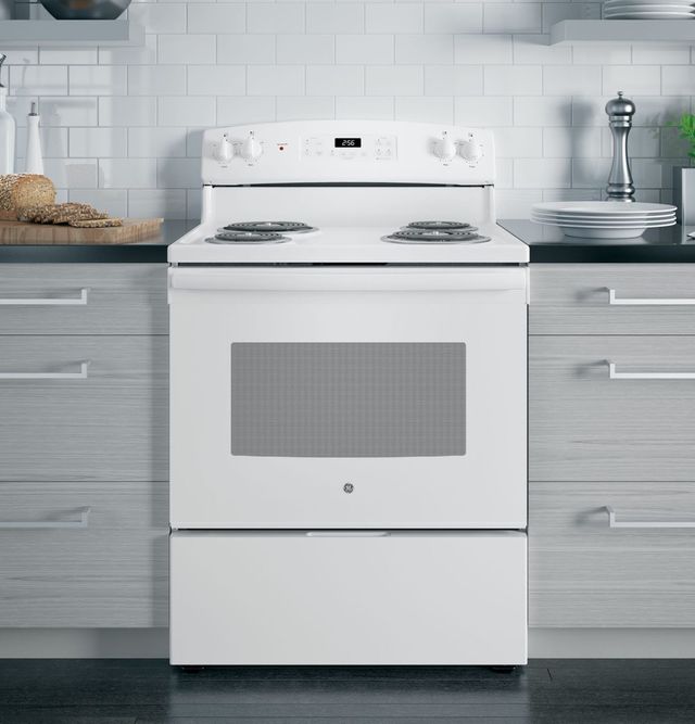 GE® 30" White Freestanding Electric Range-6