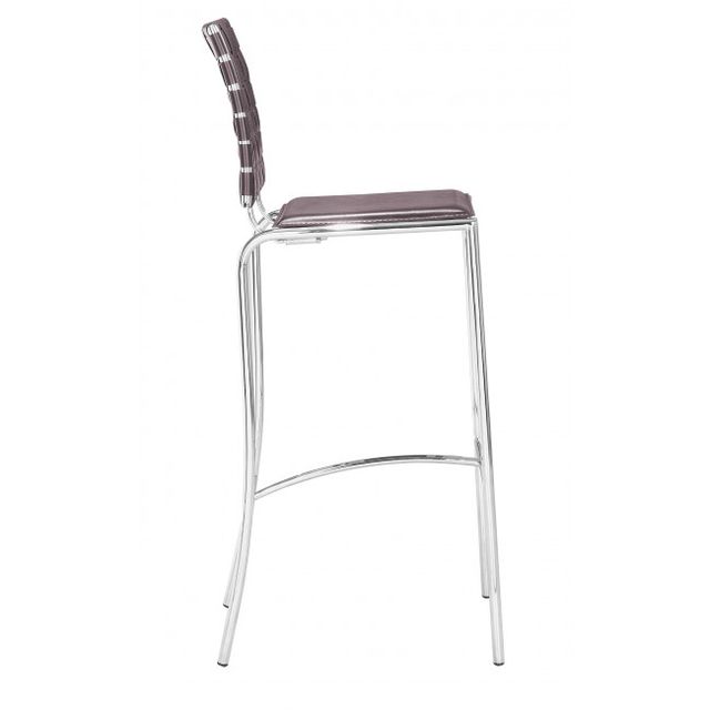 Zuo® Modern Criss Cross Espresso Bar Chair-1