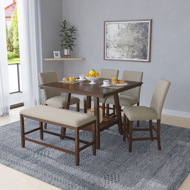 Emerald Home Seneca Brown Gathering Height Table-1