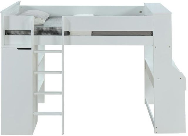 ACME Furniture Ragna White Twin Loft Bed with Desk and Wardrobe-3